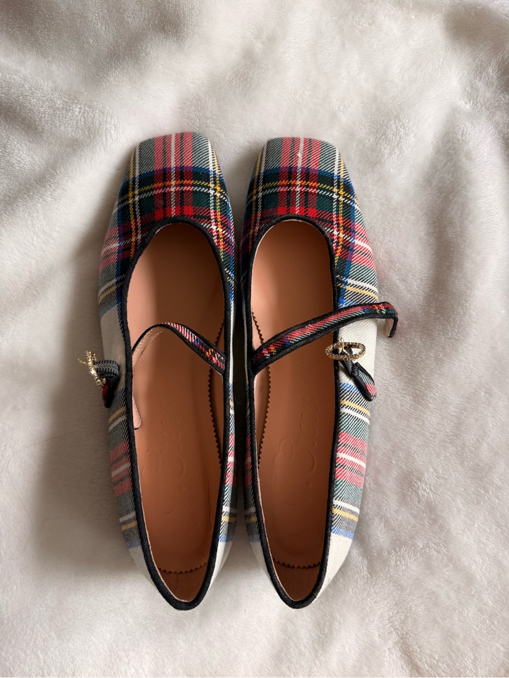 J Crew Plaid Mary Jane Flats in Multicolor